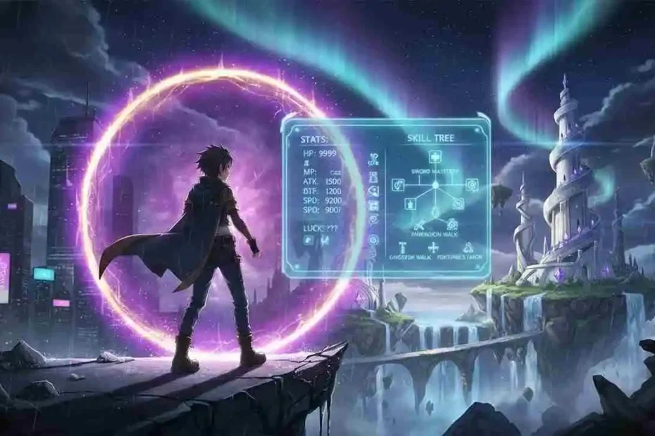 King's College: I Increase My Attribute Points Every Day fantasy manhwa with RPG stats interface