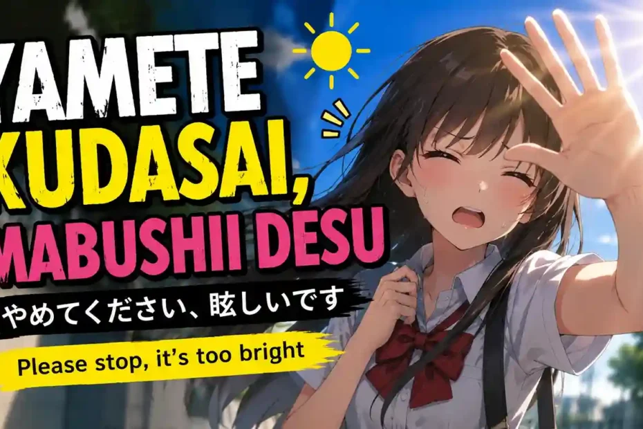 Yamete Kudasai Mabushii Desu anime character reacting to bright sunlight